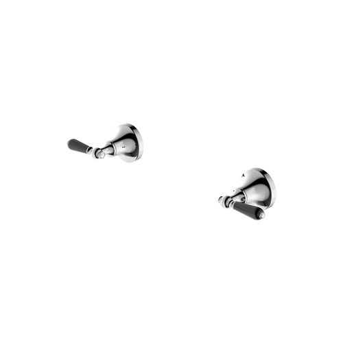 York Wall Top Assemblies With Black Porcelain Lever Chrome
