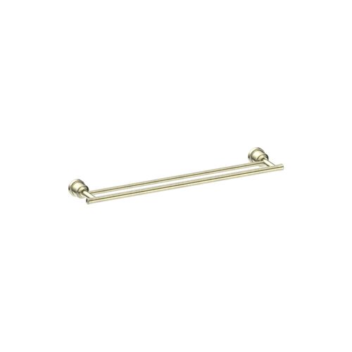 York Double Towel Rail 600mm Aged Brass