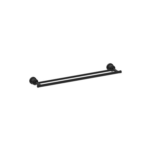 York Double Towel Rail 600mm Matte Black