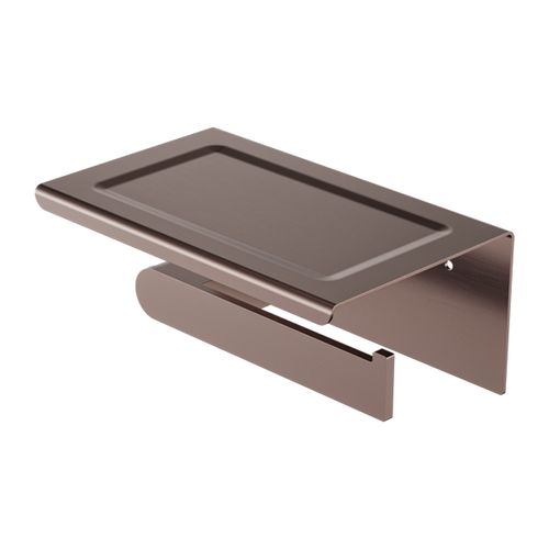 Bianca Toilet Roll Holder & Phone Holder | Brushed Bronze