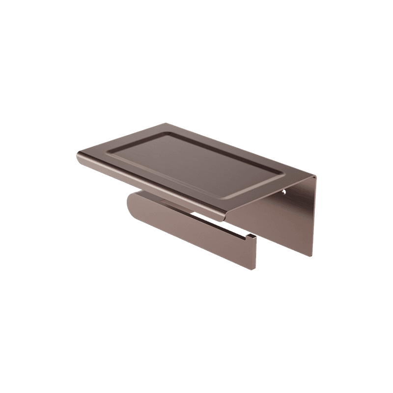 Bianca Toilet Roll Holder & Phone Holder | Brushed Bronze