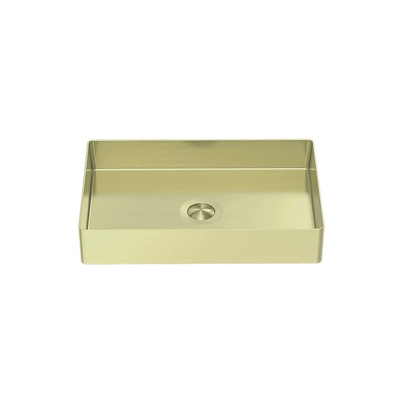 Opal Rectangle Stainless Steel Basin Brushed Gold