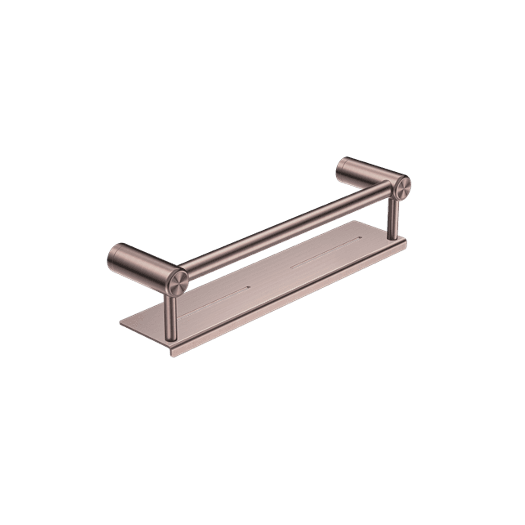 Mecca Care 25mm Grab Rail With Shelf 450mm Brushed Bronze