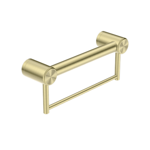 Mecca Care 32mm Grab Rail With Towel Holder 300mm Brushed Gold