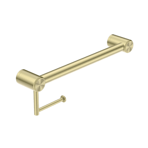 Mecca Care 32mm Grab Rail With Toilet Roll Holder 450mm Brushed Gold