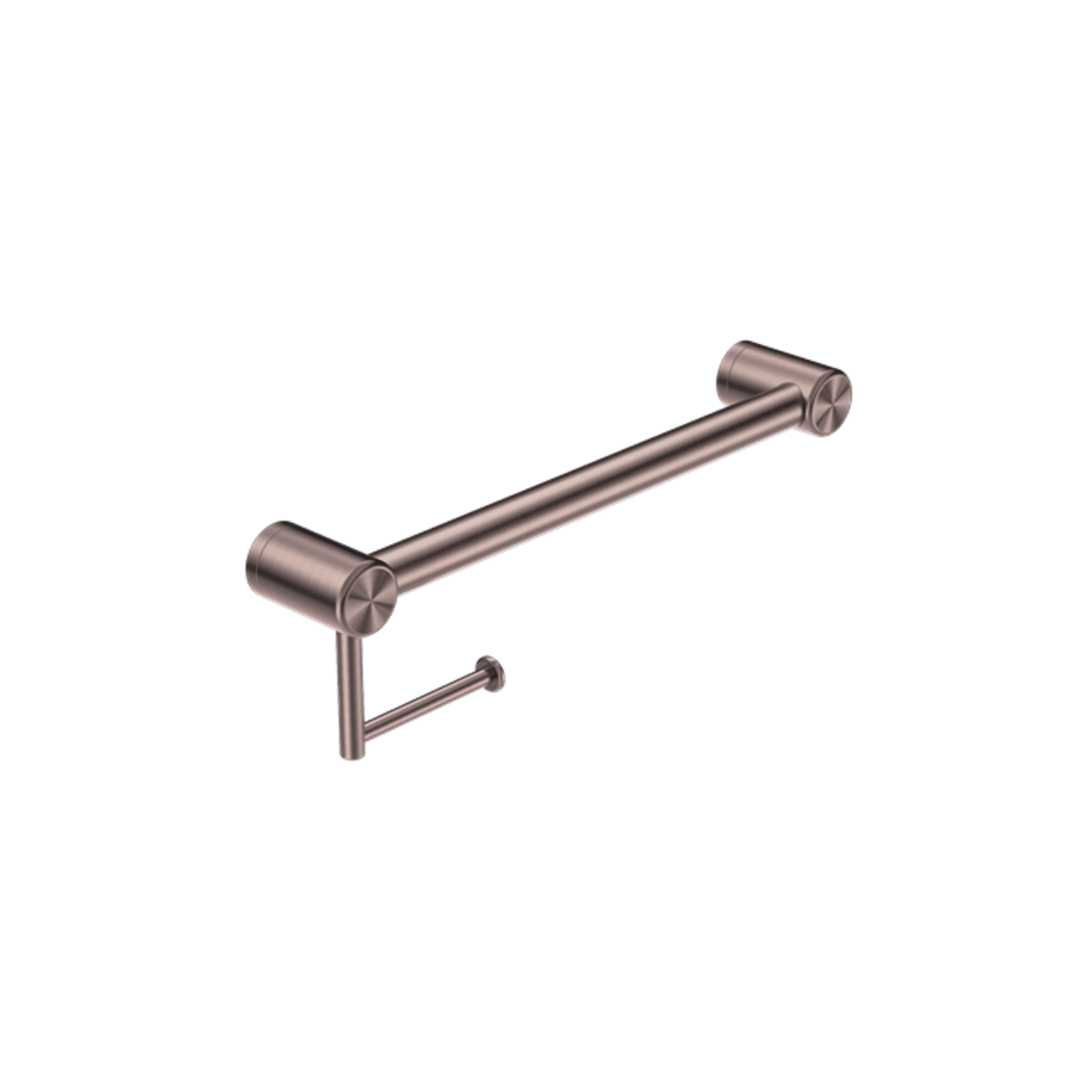 Mecca Care 32mm Grab Rail With Toilet Roll Holder 450mm Brushed Bronze