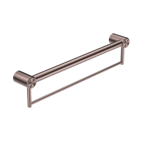 Mecca Care 32mm Grab Rail With Towel Holder 600mm Brushed Bronze