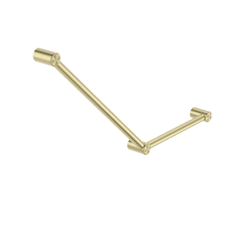 Mecca Care 32mm Ambulant Toilet Grab Rail 45 Degree 750X450mm Brushed Gold