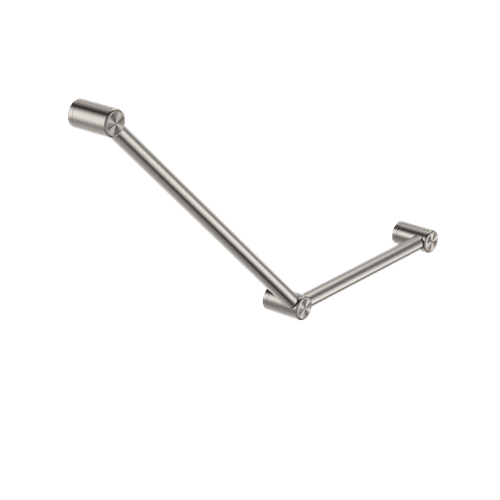 Mecca Care 32mm Ambulant Toilet Grab Rail 45 Degree 750X450mm Brushed Nickel