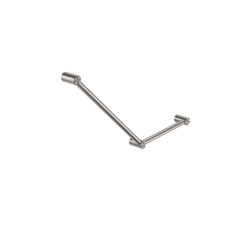 Mecca Care 32mm Ambulant Toilet Grab Rail 45 Degree 750X450mm Brushed Nickel