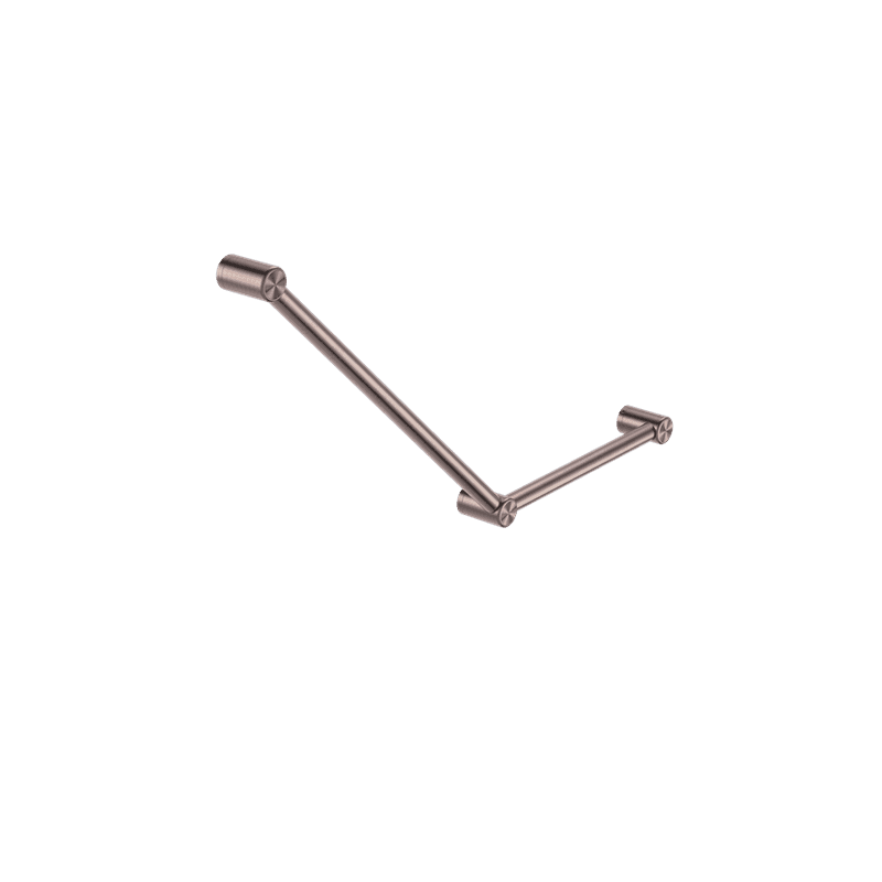 Mecca Care 32mm Ambulant Toilet Grab Rail 45 Degree 750X450mm Brushed Bronze