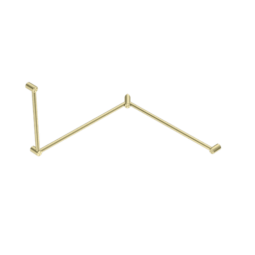 Mecca Care 32mm DDA Toilet Grab Rail Set 90 Degree Continuous 600X1065X1025mm Brushed Gold