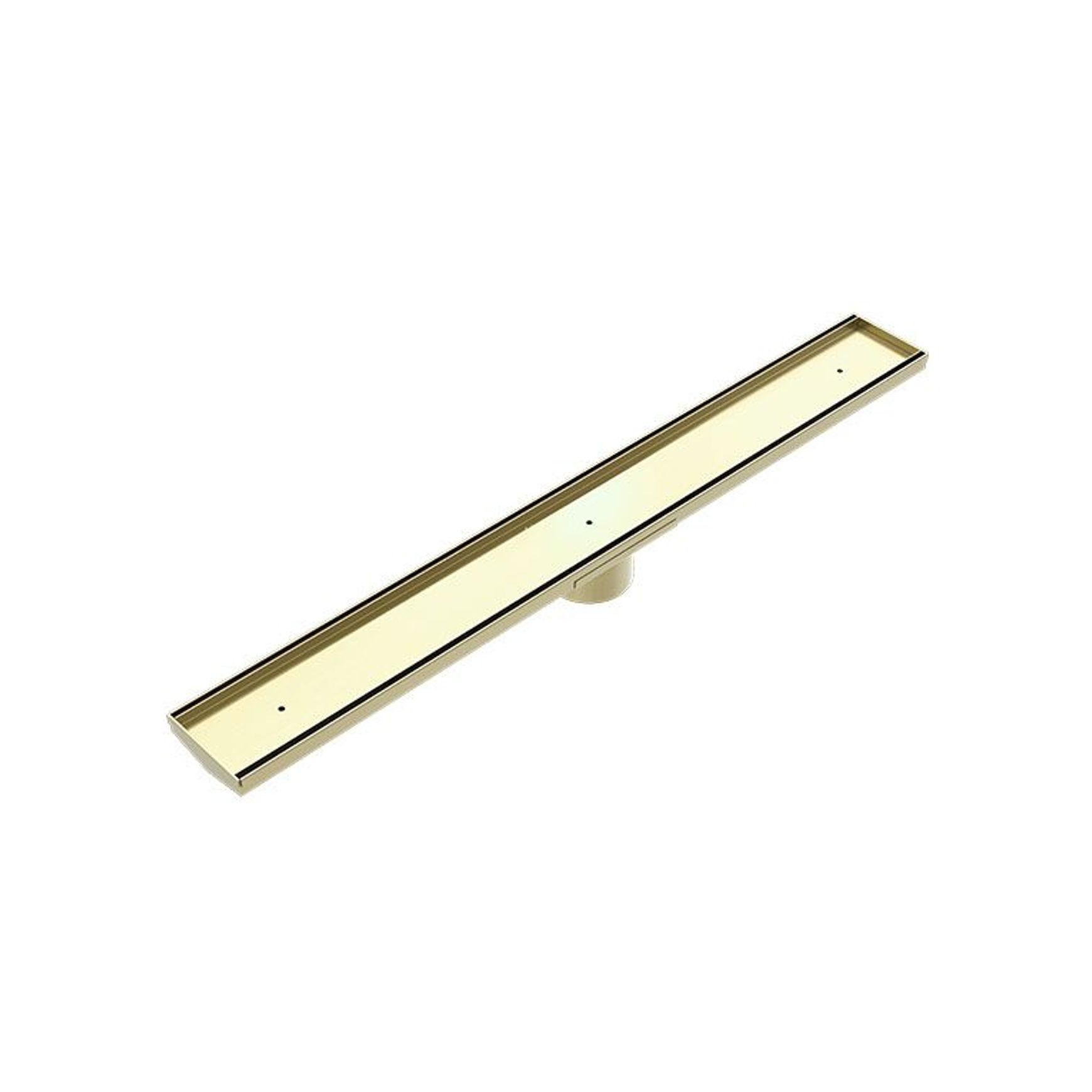 Tile Insert V Channel Floor Grate 89mm Outlet With Hole Saw Brushed Gold