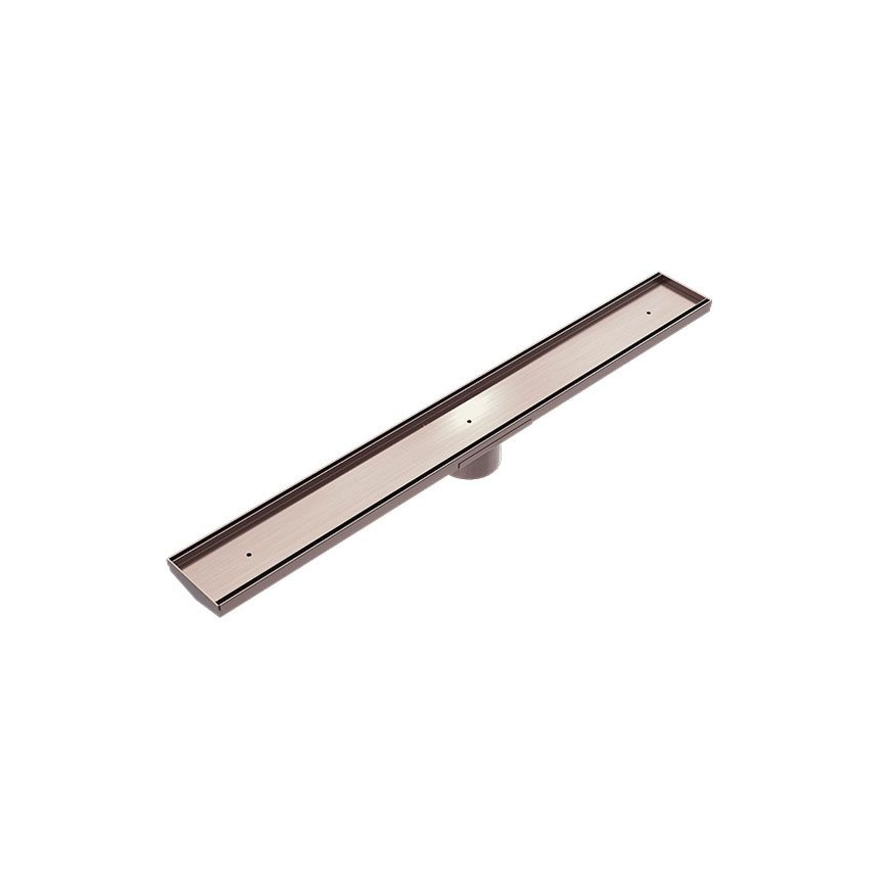Tile Insert V Channel Floor Grate 89mm Outlet With Hole Saw Brushed Bronze