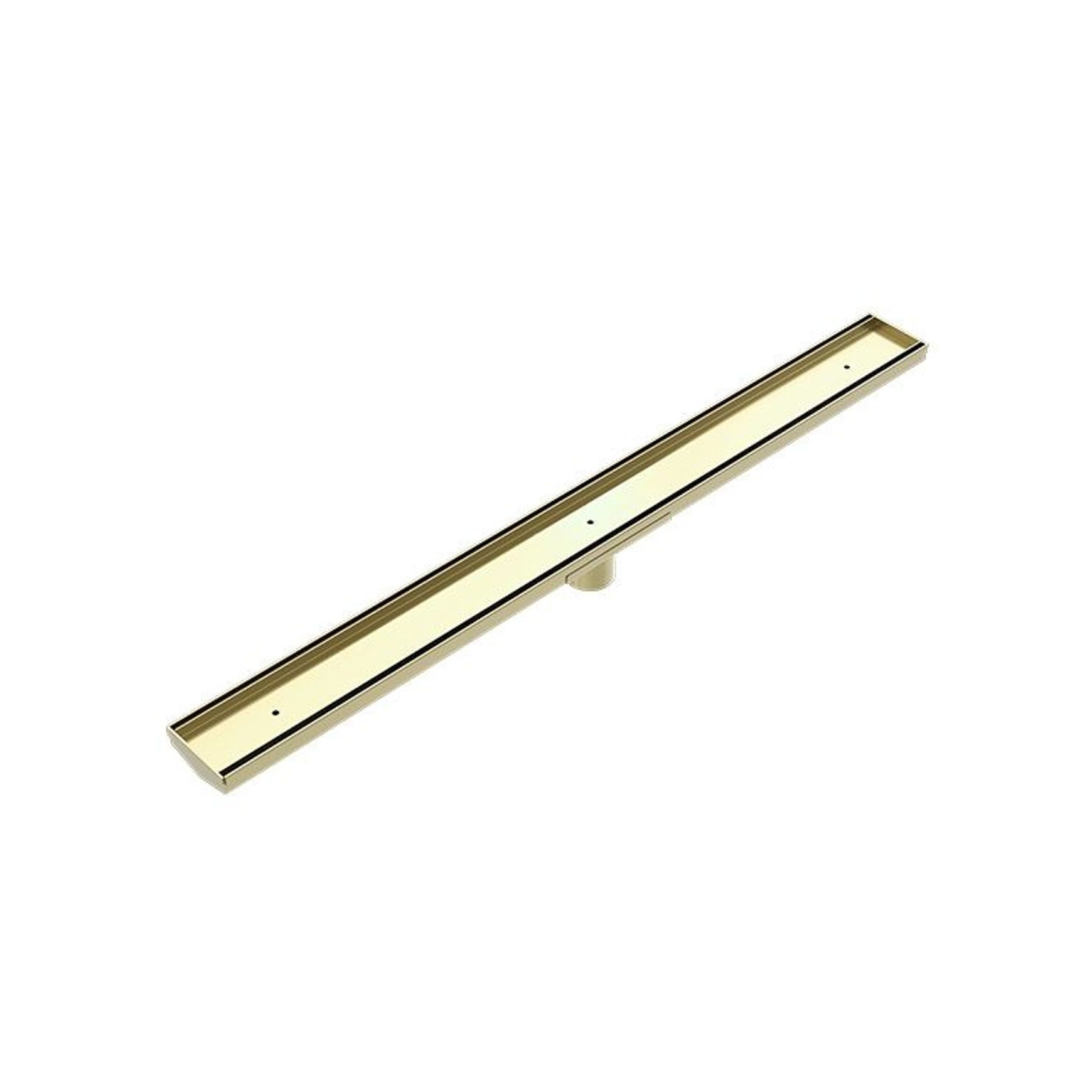 Tile Insert V Channel Floor Grate 50mm Outlet With Hole Saw Brushed Gold
