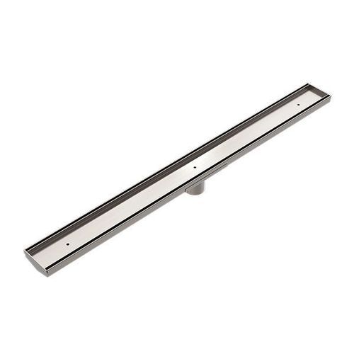 Tile Insert V Channel Floor Grate 50mm Outlet With Hole Saw Brushed Nickel