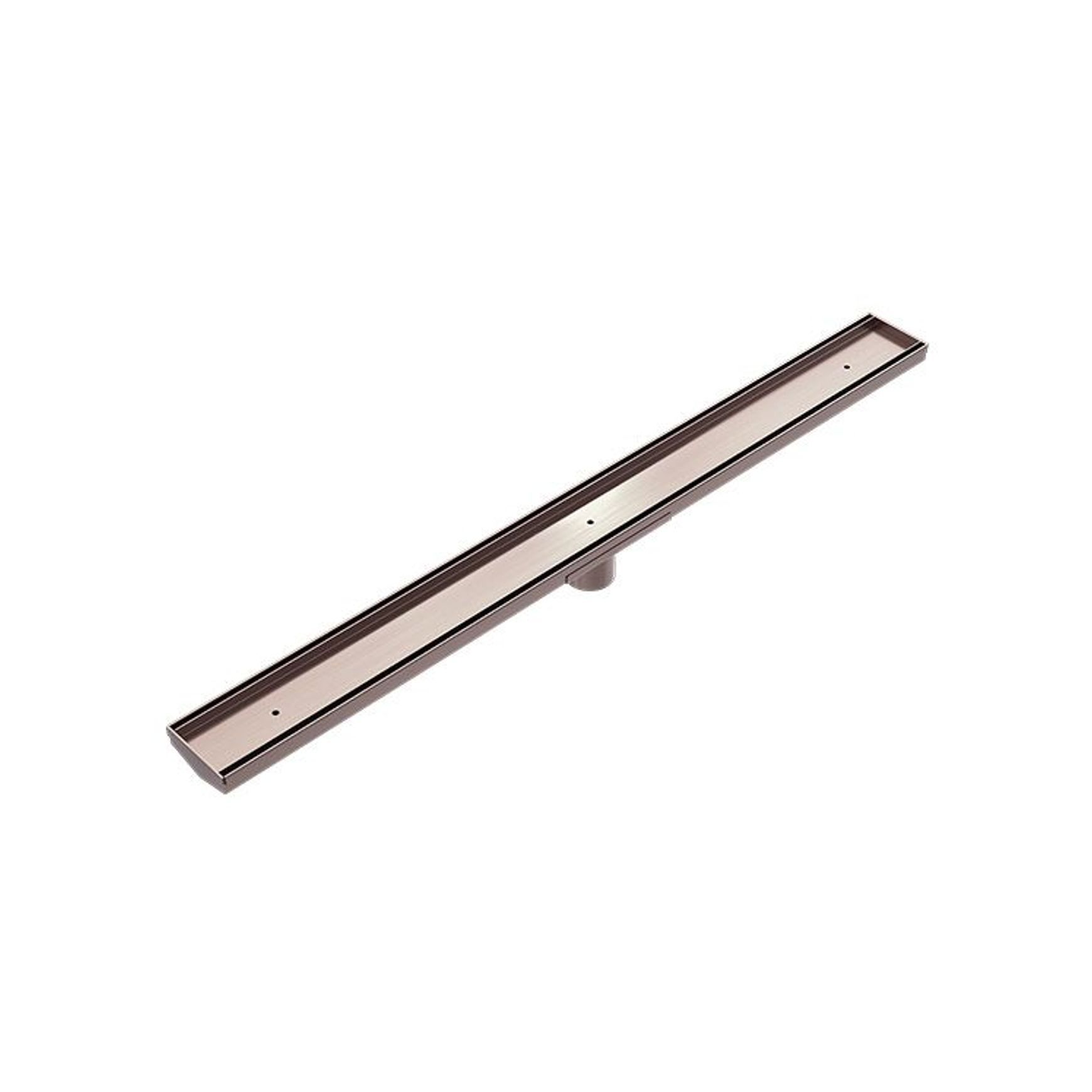 Tile Insert V Channel Floor Grate 50mm Outlet With Hole Saw Brushed Bronze