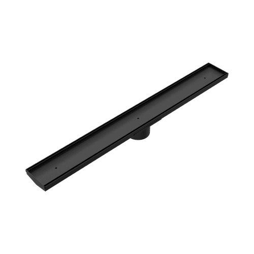 Tile Insert V Channel Floor Grate 80mm Outlet With Hole Saw Matte Black
