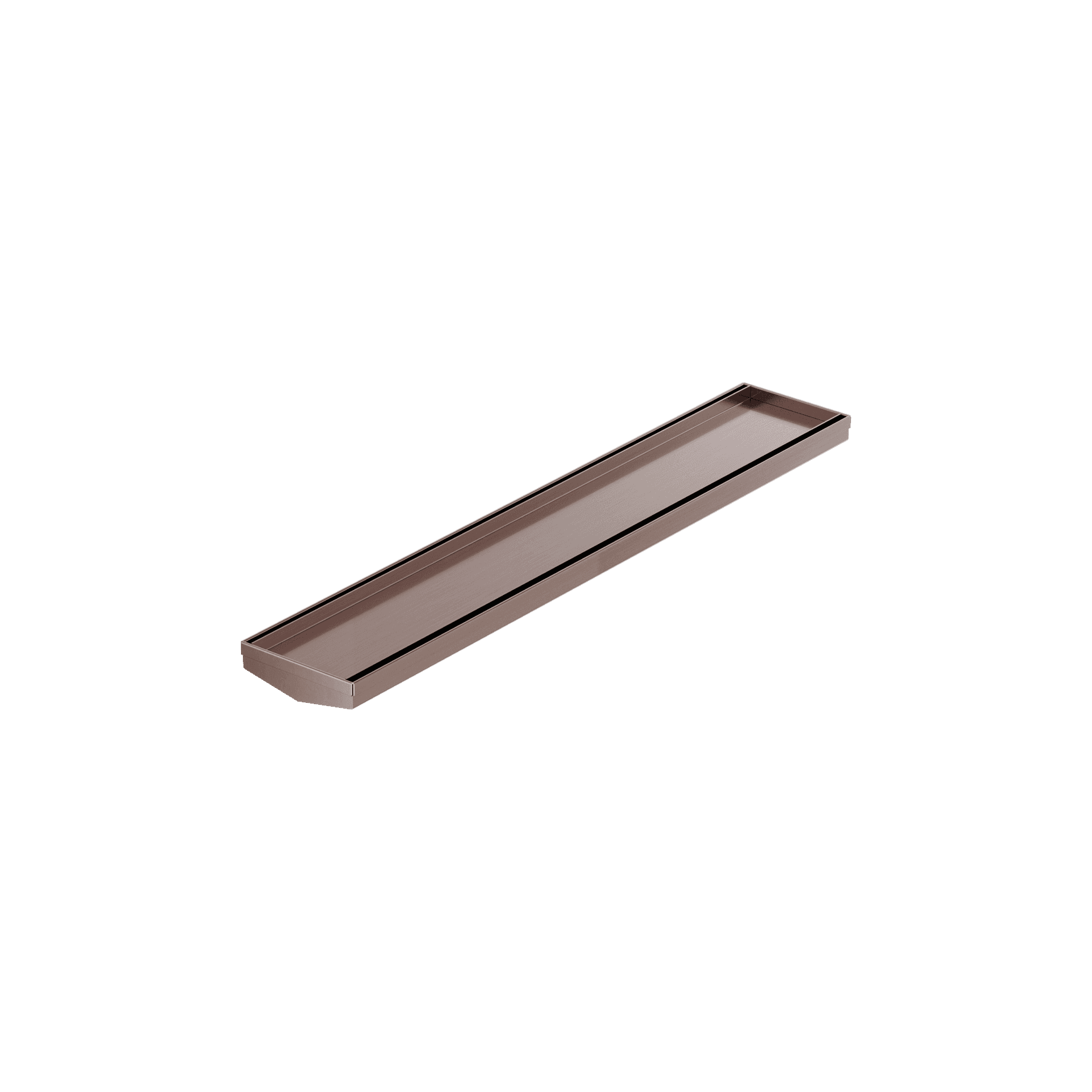 Tile Insert V Channel 600mm Floor Grate 80mm/89mm Outlet Without Outlet And Hole Saw Brushed Bronze