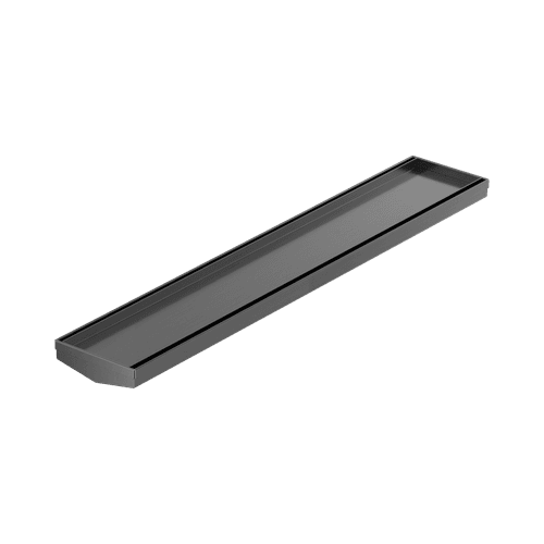 Tile Insert V Channel 600mm Floor Grate 80mm/89mm Outlet Without Outlet And Hole Saw Gun Metal