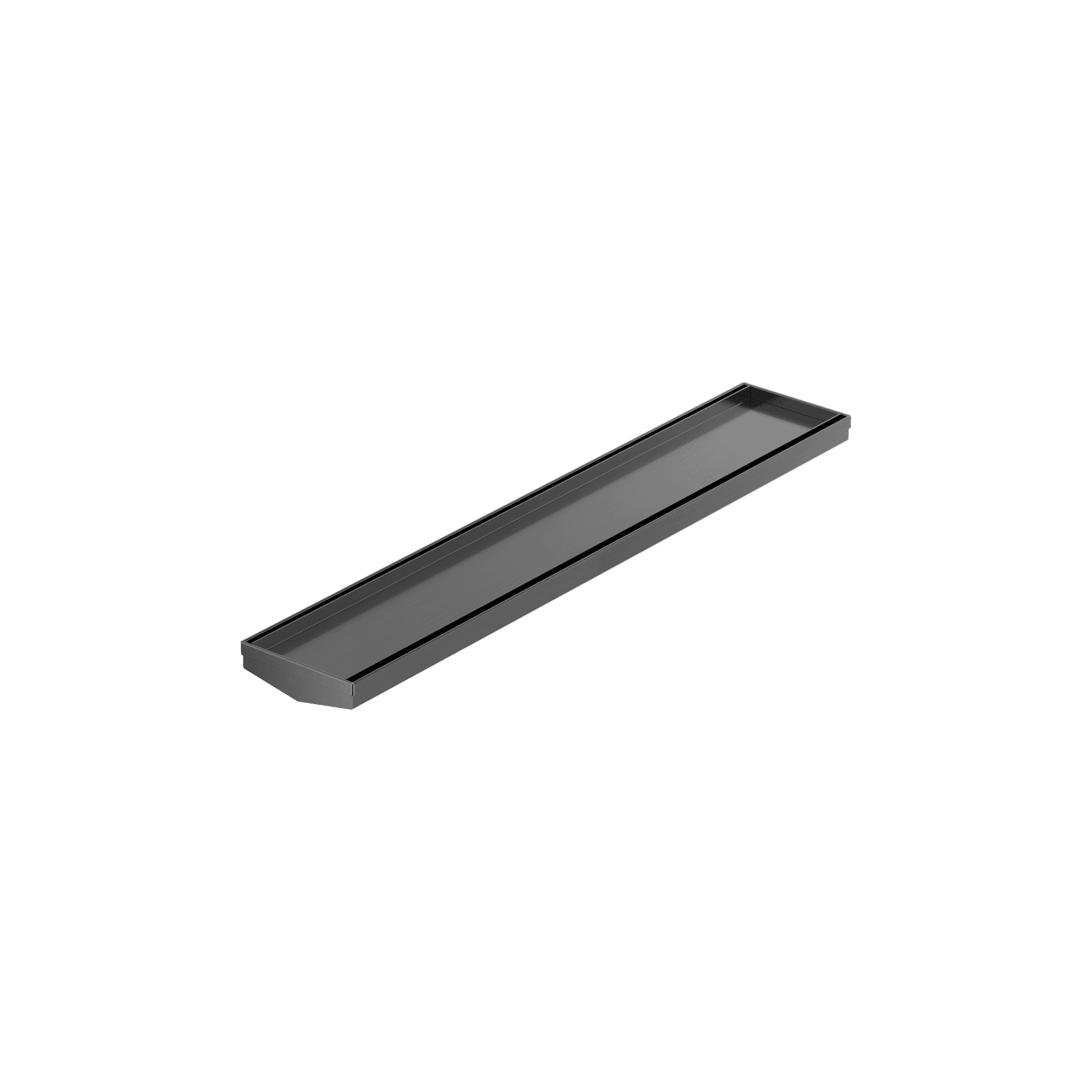 Tile Insert V Channel 600mm Floor Grate 80mm/89mm Outlet Without Outlet And Hole Saw Gun Metal