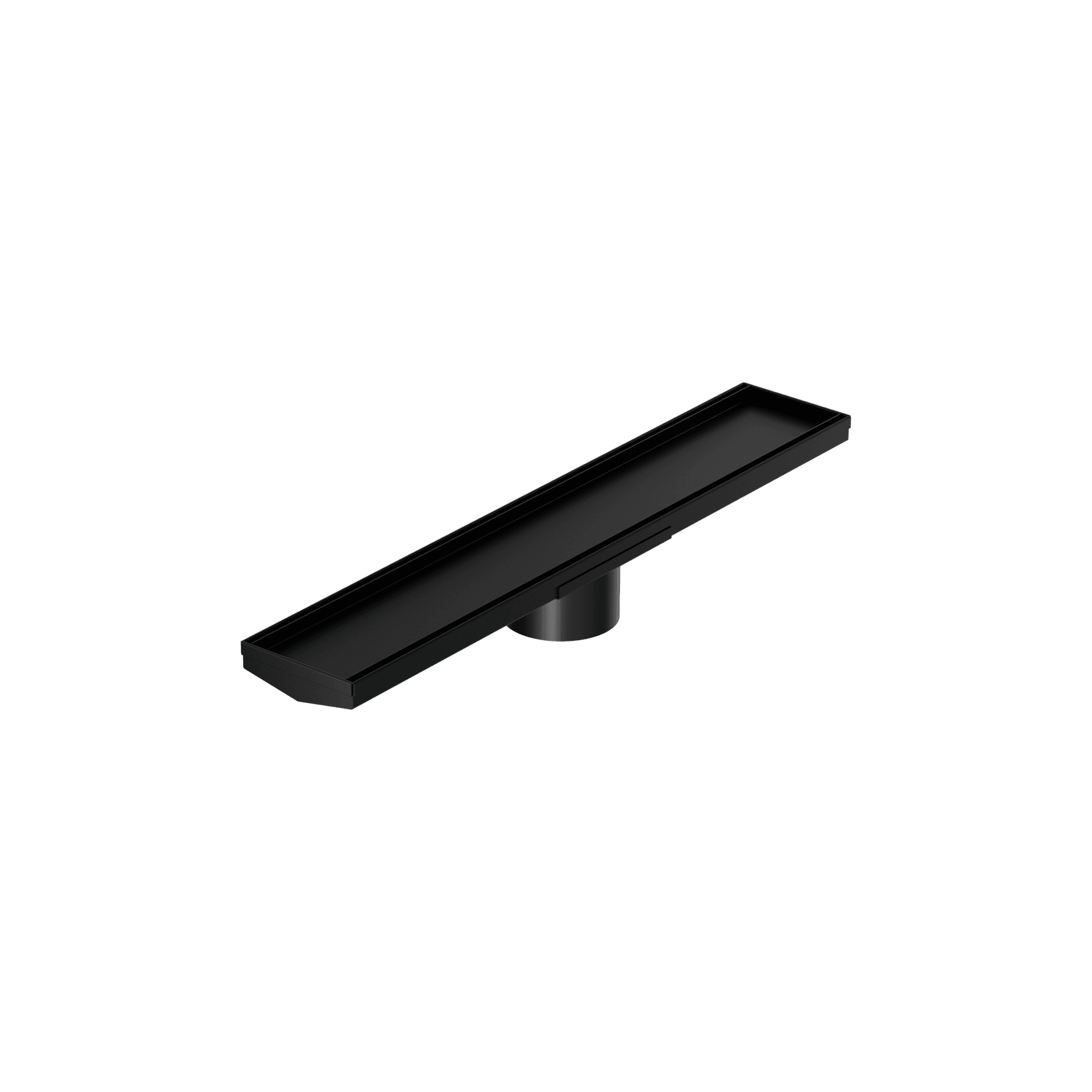 Tile Insert V Channel 600mm Floor Grate 89mm Outlet With Hole Saw Matte Black
