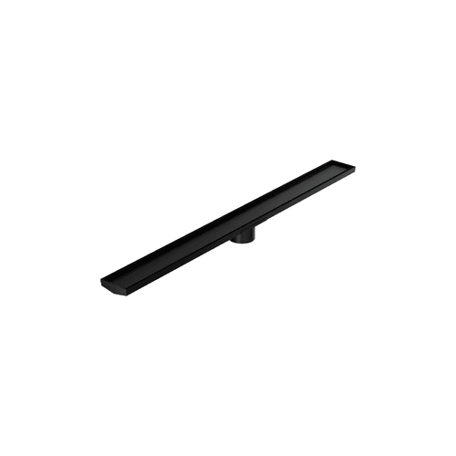Tile Insert V Channel 1200mm Floor Grate 89mm Outlet With Hole Saw Matte Black