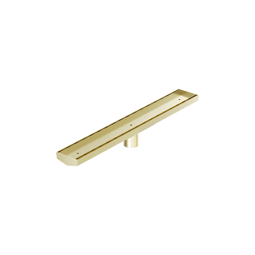 Tile Insert V Channel 600mm Floor Grate 50mm Outlet With Hole Saw Brushed Gold