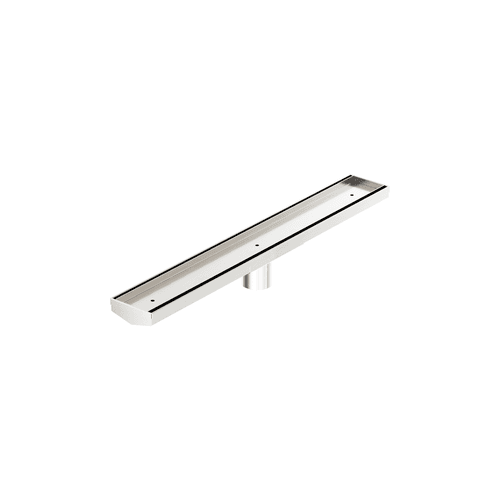 Tile Insert V Channel 600mm Floor Grate 50mm Outlet With Hole Saw Brushed Nickel
