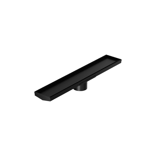 Tile Insert V Channel 600mm Floor Grate 80mm Outlet With Hole Saw Matte Black