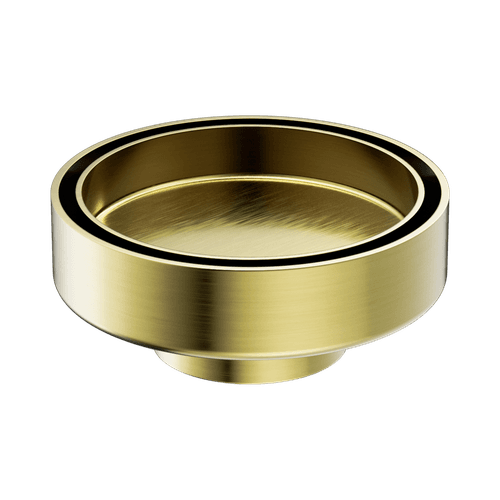100mm Round Tile Insert Floor Waste 50mm Outlet Brushed Gold