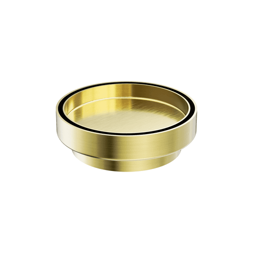 130mm Round Tile Insert Floor Waste 100mm Outlet Brushed Gold