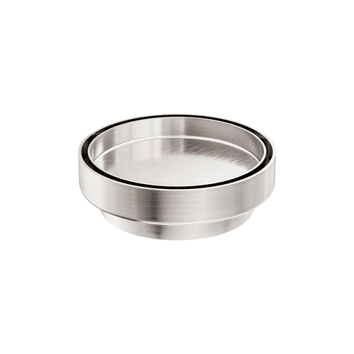 130mm Round Tile Insert Floor Waste 100mm Outlet Brushed Nickel
