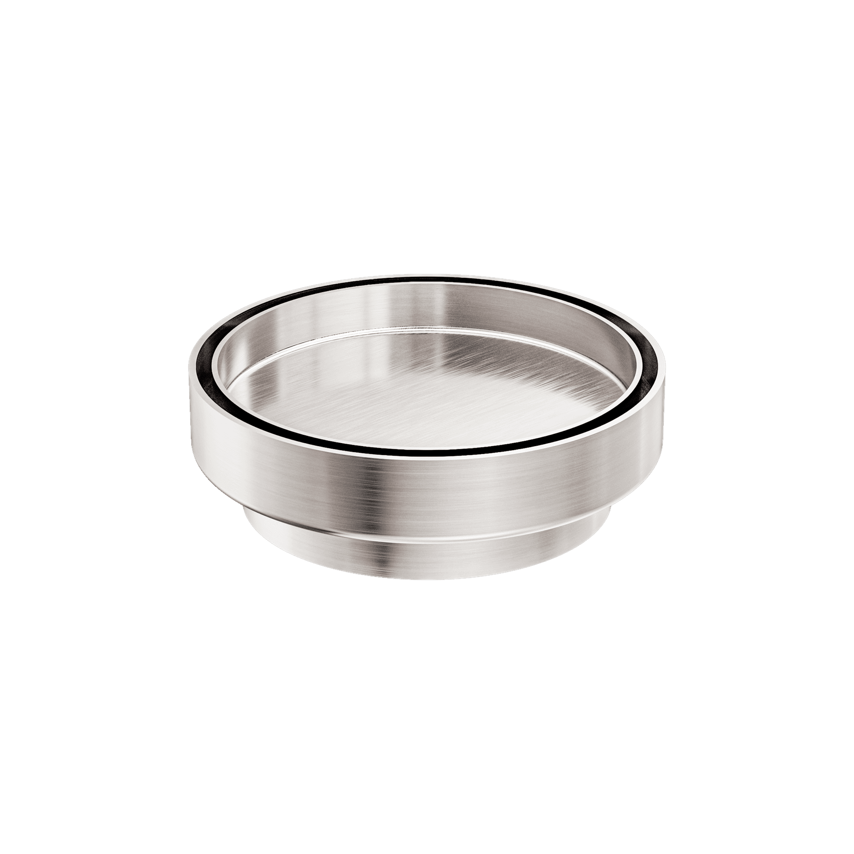 130mm Round Tile Insert Floor Waste 100mm Outlet Brushed Nickel