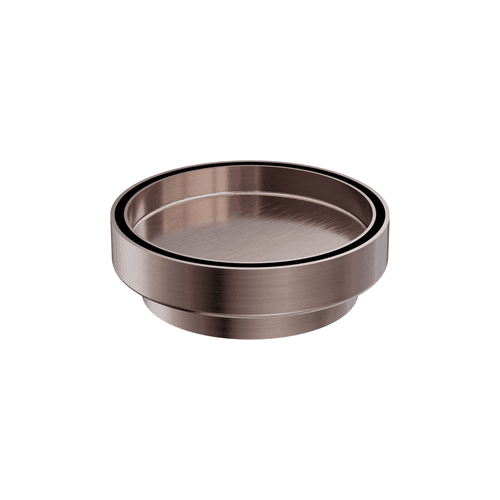 130mm Round Tile Insert Floor Waste 100mm Outlet Brushed Bronze