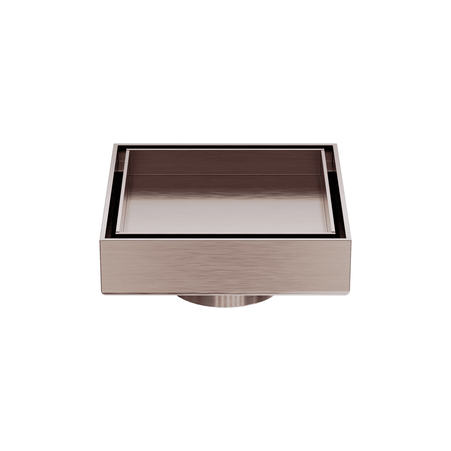 100mm Square Tile Insert Floor Waste 50mm Outlet Brushed Bronze