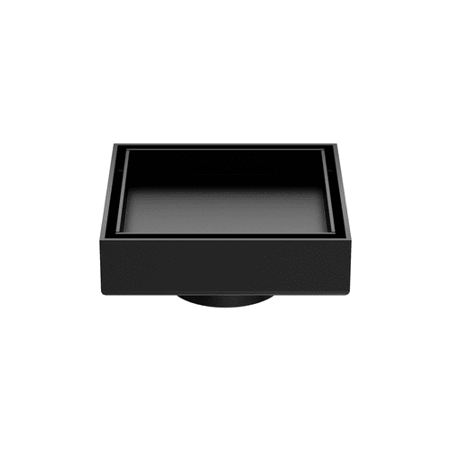 100mm Square Tile Insert Floor Waste 50mm Outlet Matte Black