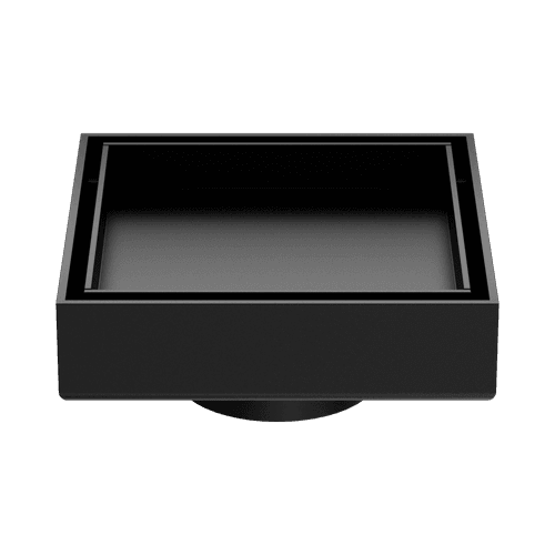 100mm Square Tile Insert Floor Waste 50mm Outlet Matte Black