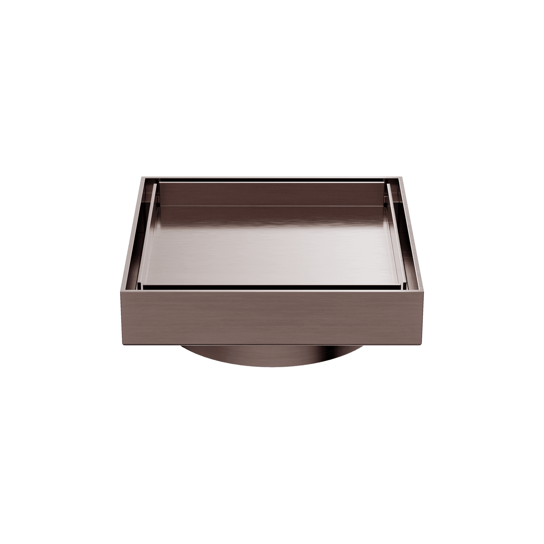 130mm Square Tile Insert Floor Waste 100mm Outlet Brushed Bronze