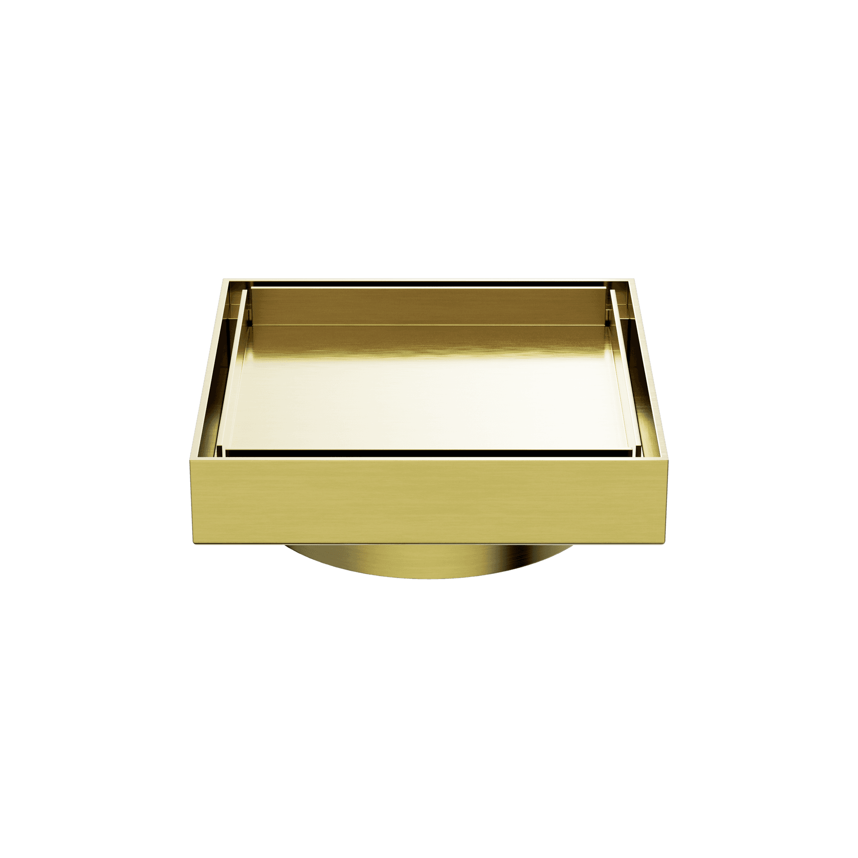 100mm Square Tile Insert Floor Waste 80mm Outlet Brushed Gold