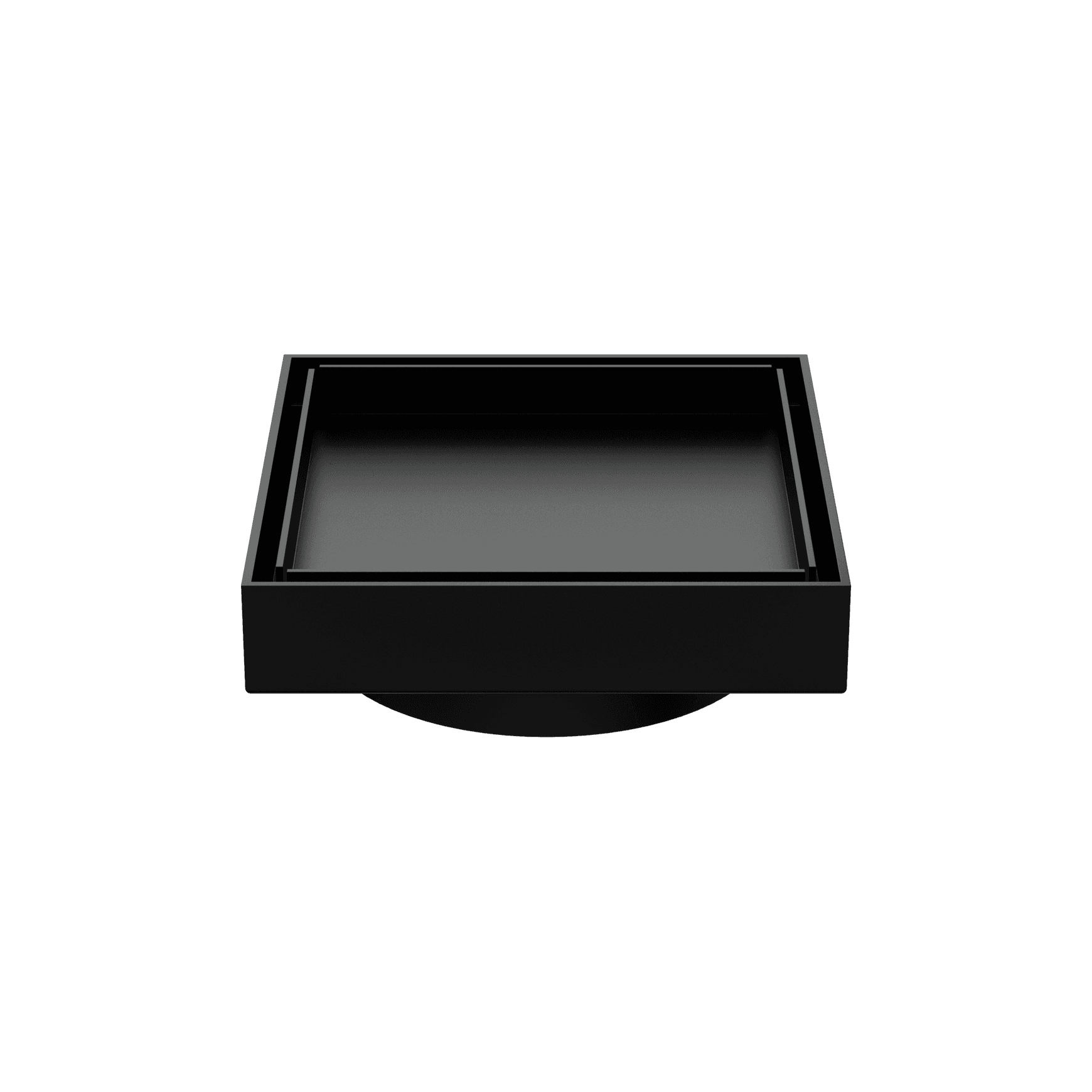 100mm Square Tile Insert Floor Waste 80mm Outlet Matte Black