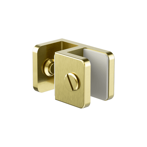 Over-Panel Glass To Glass Fitting 10mm Glass Brushed Gold