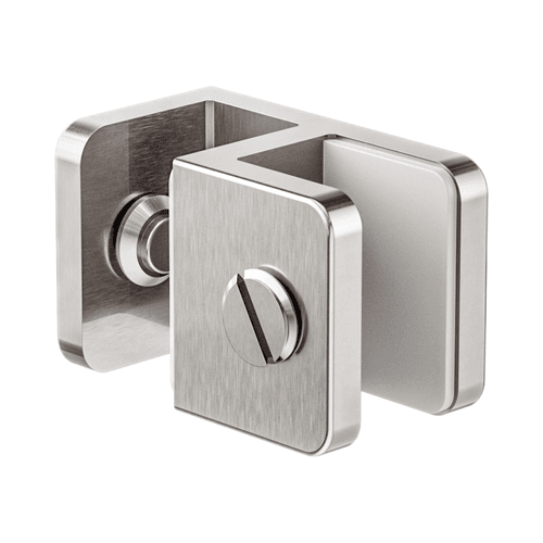 Over-Panel Glass To Glass Fitting 10mm Glass Brushed Nickel