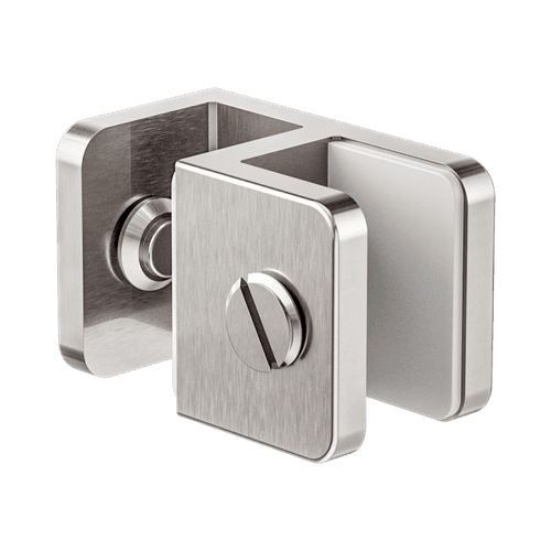 Over-Panel Glass To Glass Fitting 10mm Glass Brushed Nickel