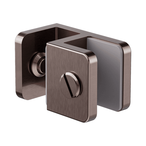 Over-Panel Glass To Glass Fitting 10mm Glass Brushed Bronze