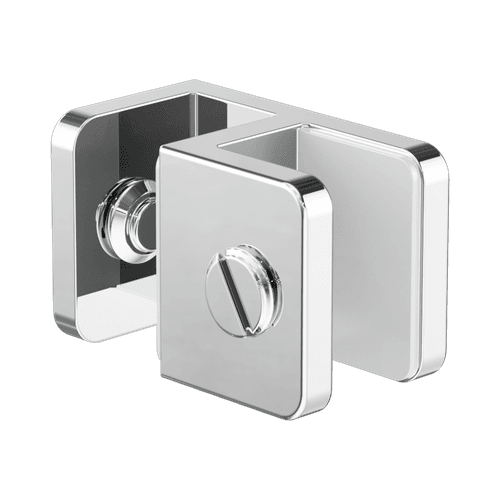 Over-Panel Glass To Glass Fitting 10mm Glass Chrome