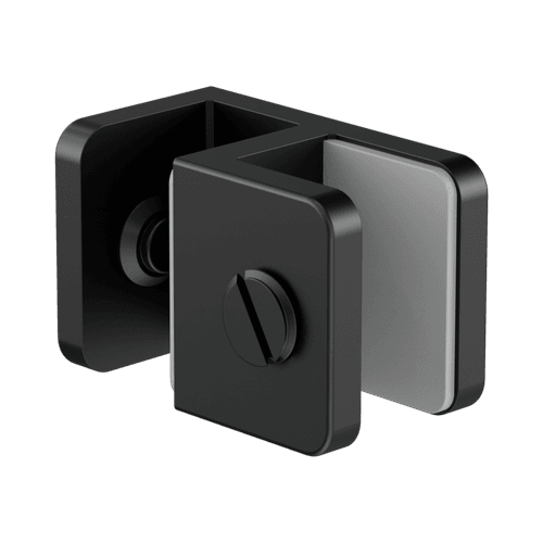 Over-Panel Glass To Glass Fitting 10mm Glass Matte Black