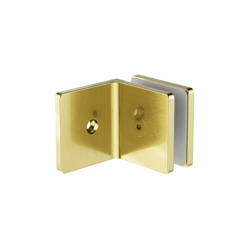 90 Degree Glass To Wall Bracket 10mm Glass Brushed Gold
