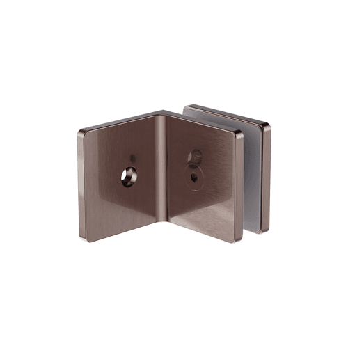 90 Degree Glass To Wall Bracket 10mm Glass Brushed Bronze