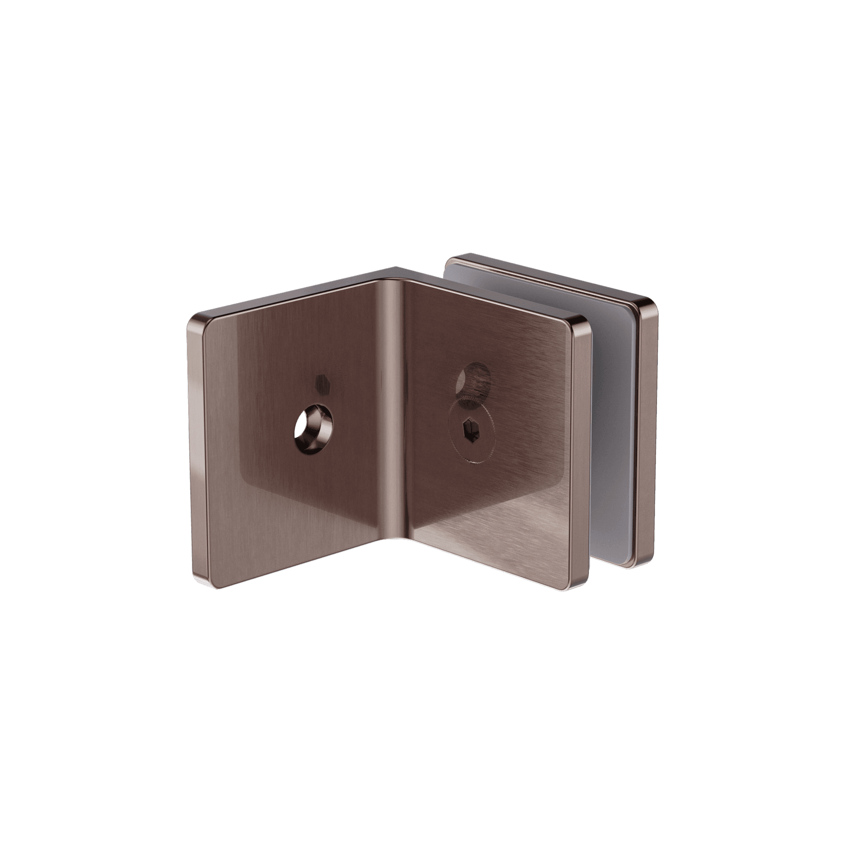 90 Degree Glass To Wall Bracket 10mm Glass Brushed Bronze